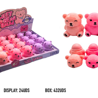SWEET BEAR PINK BEAR LIP BALM