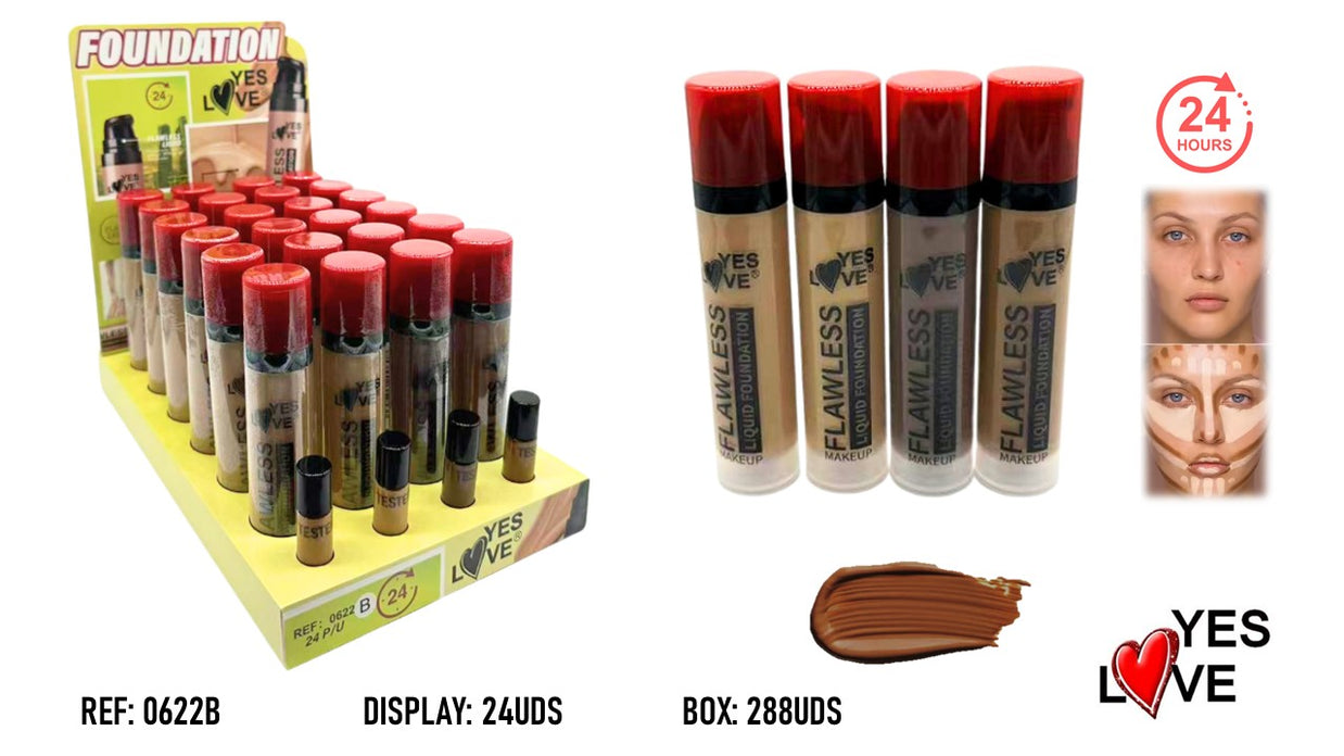 FOUNDATION FLAWLESS TAPA ROJA