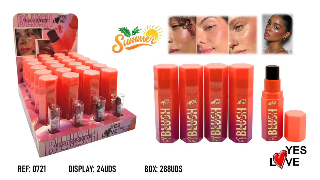 Juicy sheer blush and lipstick for lips and cheeks