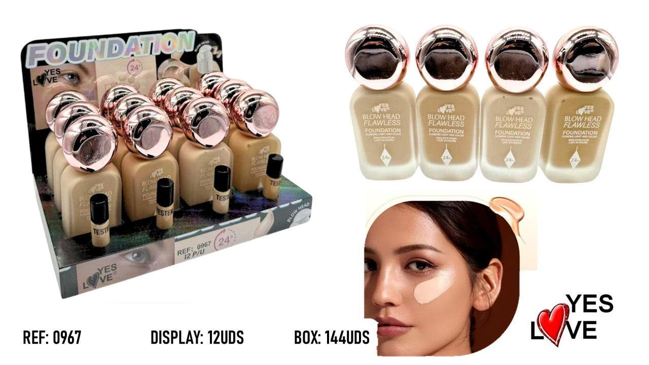 FOUNDATION BLOW HEAD FLAWLESS TAPA ORO ROSA