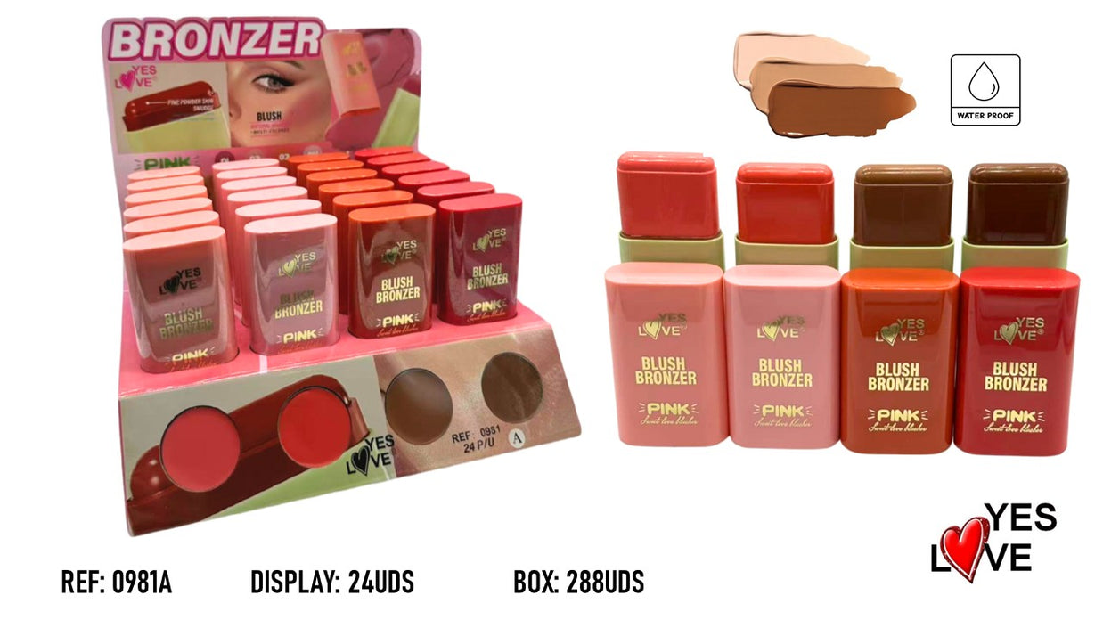 STICK COLORETE Y BRONZER PARA MEJILLAS