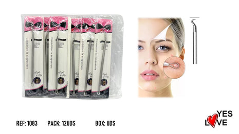 DOUBLE-HEADED BLACKHEAD EXTRACTOR WITH HOOK