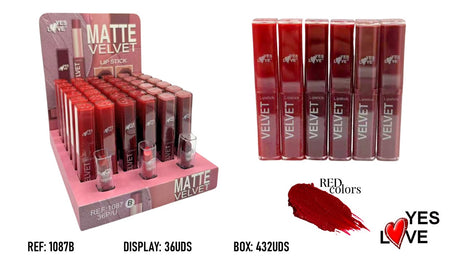MATTE VELVET BARRA DE LABIOS ROJOS