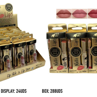 SET BARRA DE LABIOS + LAPIZ LABIAL