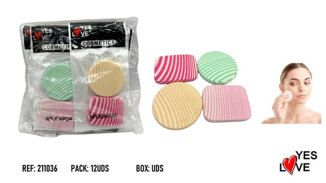 DOUBLE-ENDED STRIPED MAKEUP APPLICATOR SPONGE