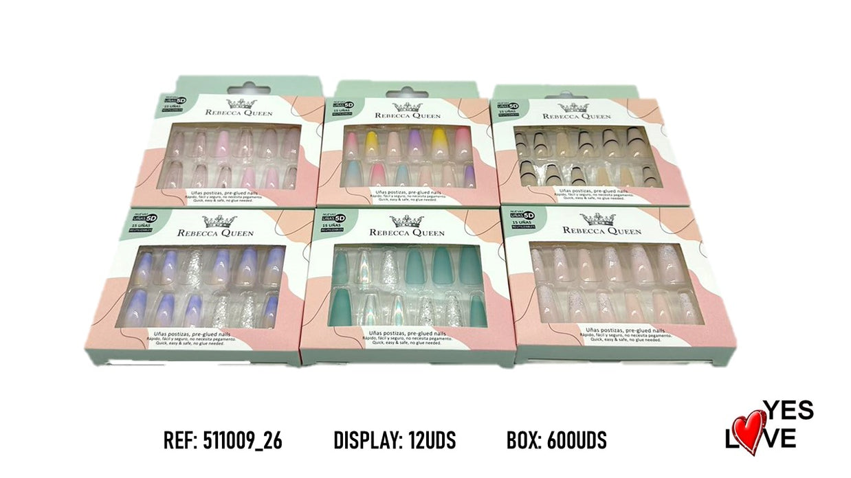 UÑAS POSTIZAS PRESS ON SIN PEGAMENTO