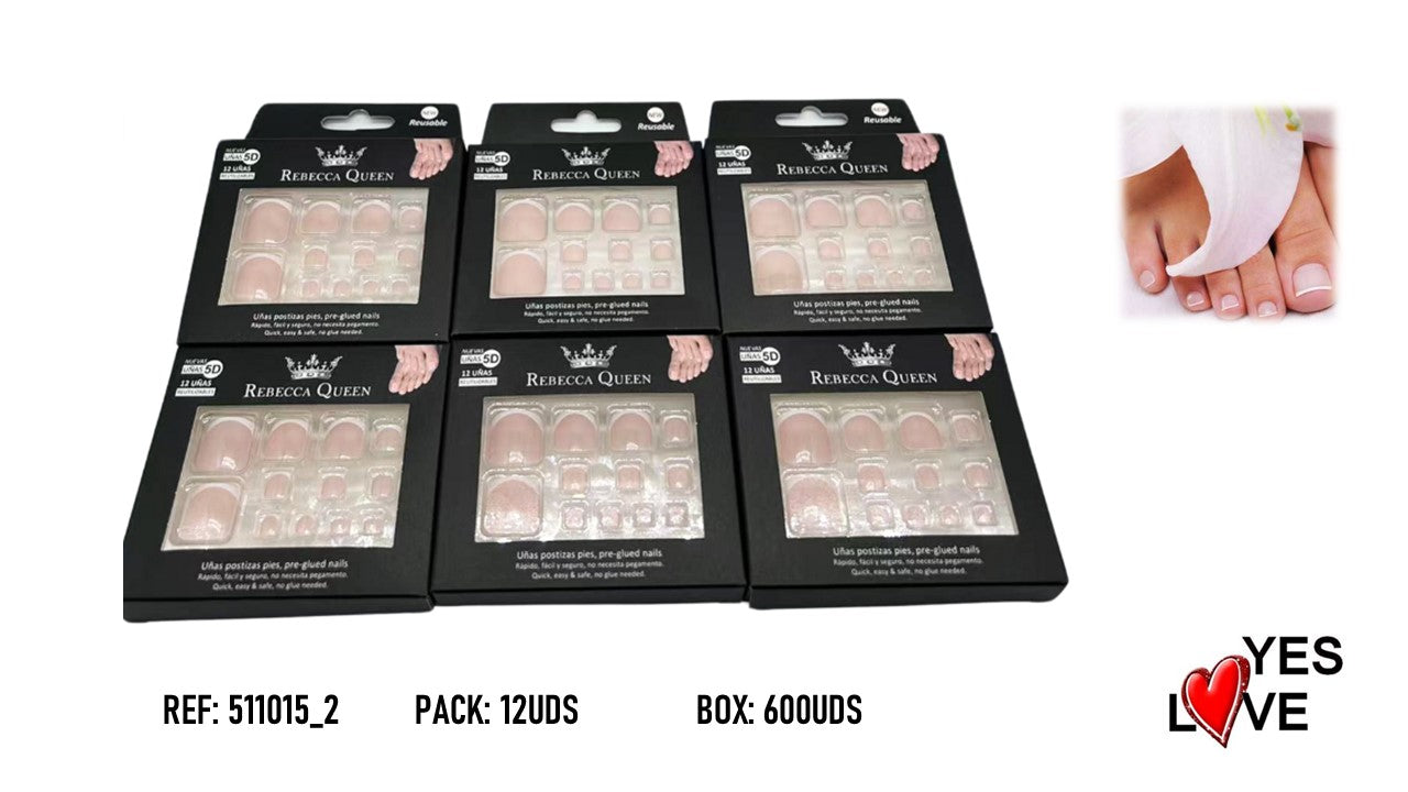 Rebecca Queen Press-On French Pedicure Nails by Rosita