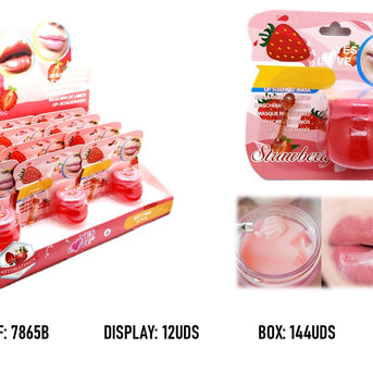 MASCARILLA NOCTURNA HIDRATANTE REPARADORA FRESA LIP MASK 24UD