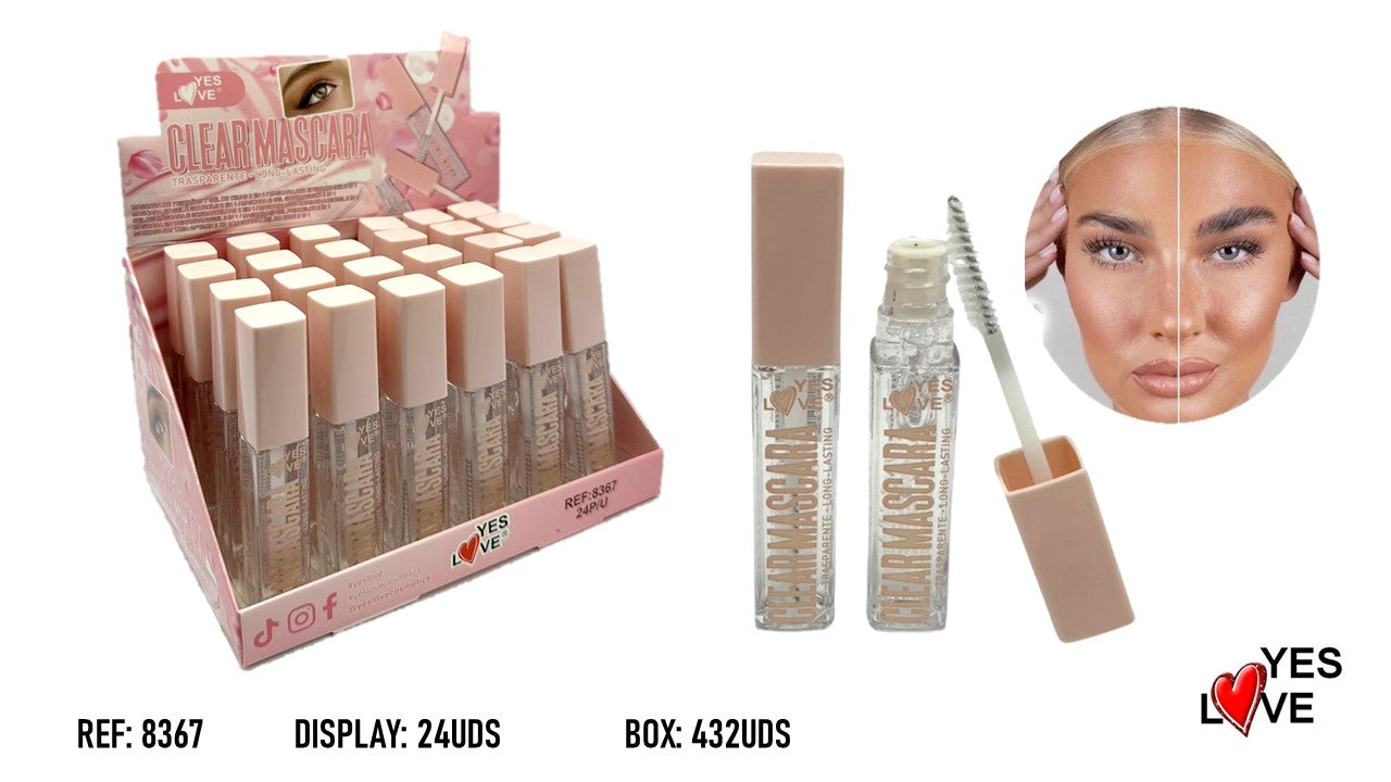 MASCARA DE OJOS y FIJADOR DE CEJAS TRANSPARENTE 2 EN 1