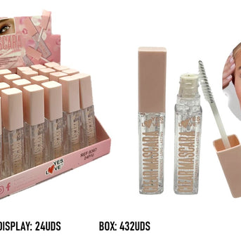 MASCARA DE OJOS y FIJADOR DE CEJAS TRANSPARENTE 2 EN 1