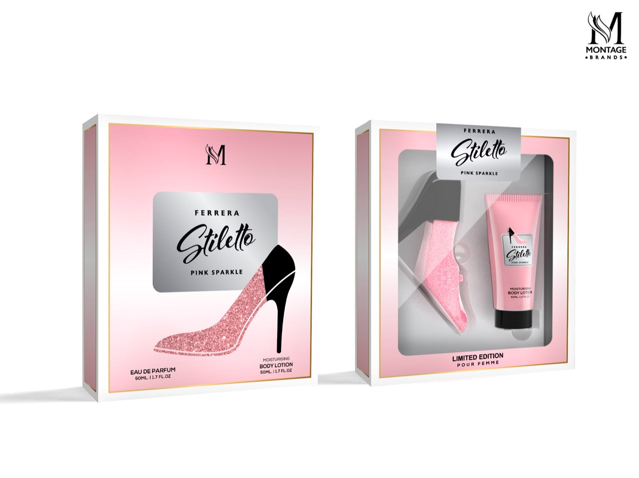SET PERFUME 50ML STILETTO PINK SPARKLE