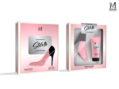 SET PERFUME 50ML STILETTO PINK SPARKLE