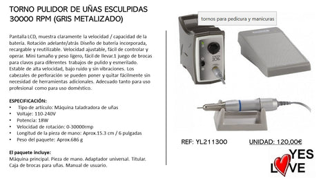 POLISHING LATHE 30000 RPM METALLIC GREY