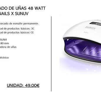 MÁQUINA SECADO UÑAS 48 WATT MICHELLE NAILS X SUNUV