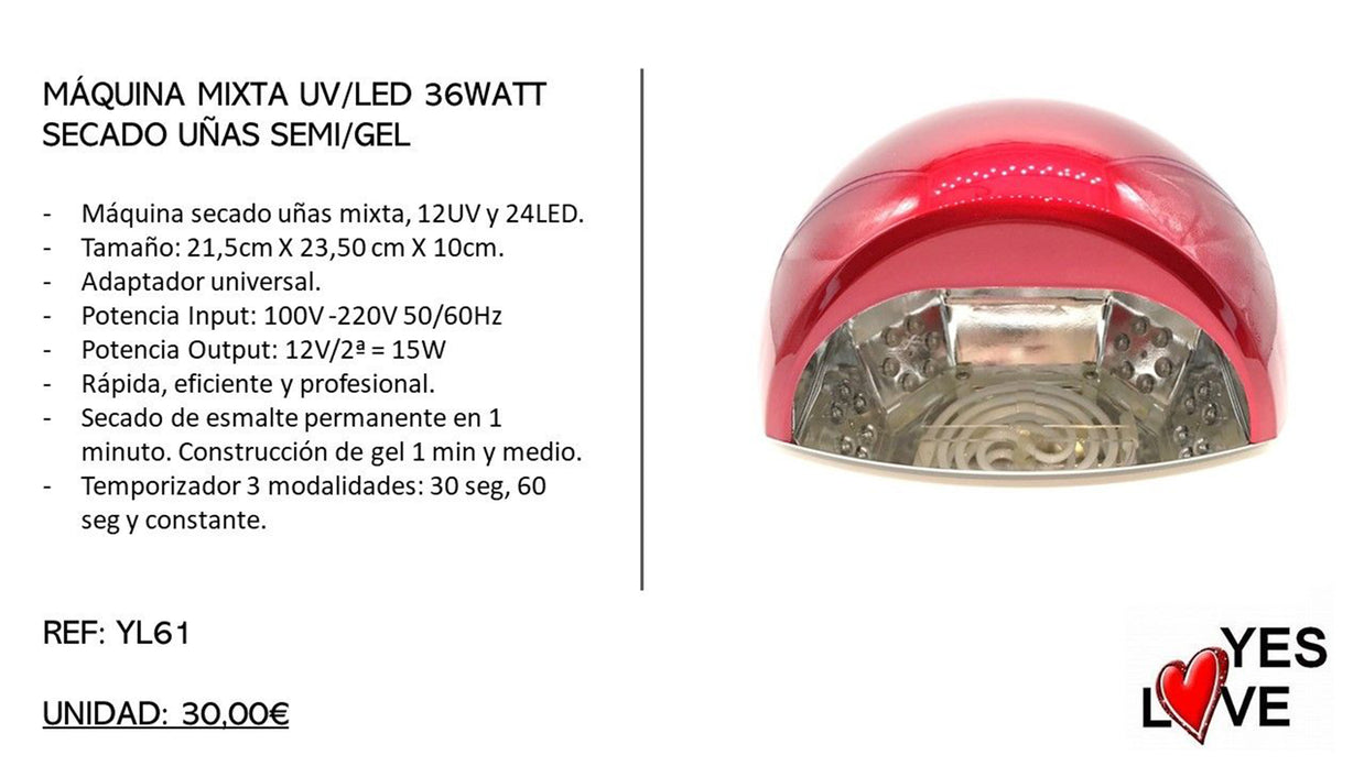 MIXED UV/LED GEL NAIL DRYING MACHINE